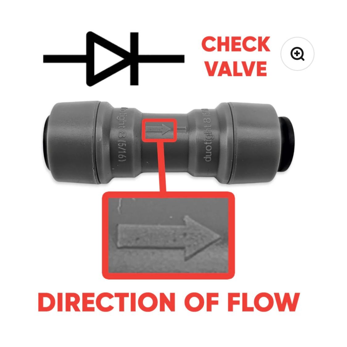8mm One Way Check Valve