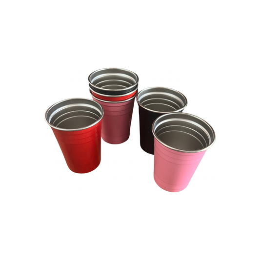 Mixed colour Stainless Steel Party Cups Set Of 6