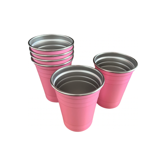 PINK Stainless Steel Party Cups Set Of 6