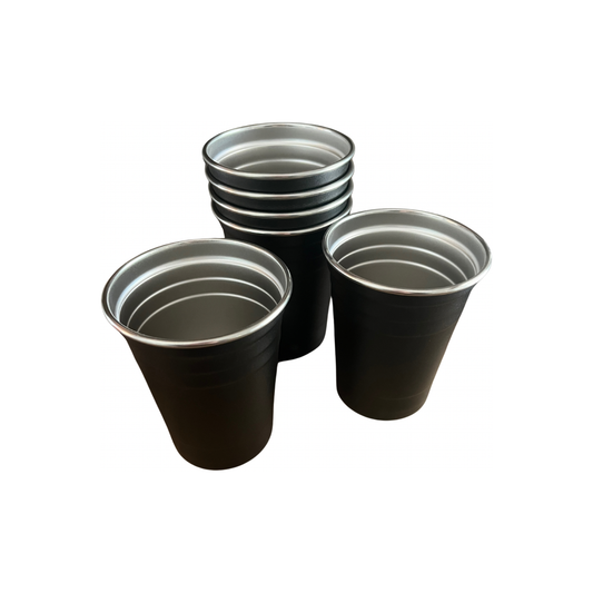 BLACK Stainless Steel Party Cups Set Of 6