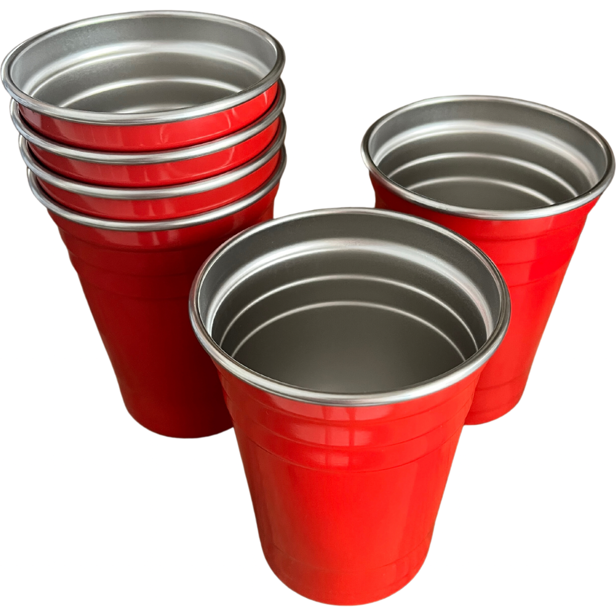 RED Stainless Steel Party Cups Set Of 6